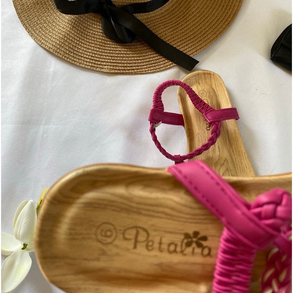 Pink petalia summer slip on garder sandals tan pink size 6 flat - Picture 5 of 5